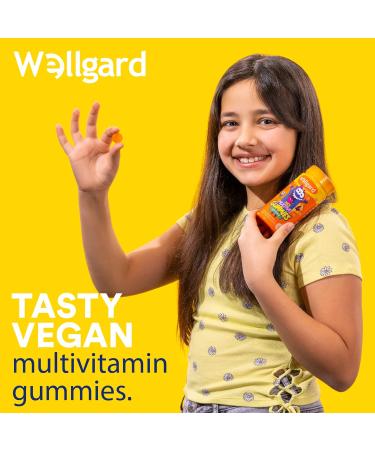 Wellgard Vegan Kids Multivitamin Gummies Chewable Childrens Multivitamins Kids Vitamins Multivitamins 60 Gummies Orange Flavour Kids Gummies - Buy Online on GoSupps.com