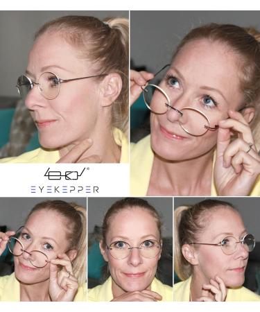 Eyekepper Frameless Progressive Blue Light Filter Reading Glasses - Multifocus Retro Round Eyeglasses for Men & Women - Purple +3.00 - Buy Online on GoSupps.com