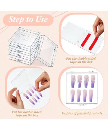 15 Pcs Press on Nail Storage Box with Adhesive Tape | Acrylic Organizer Case for Nail Salon | Transparent Packaging Boxes - Buy Online on GoSupps.com
