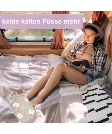 Larovita Hot Water Bottle with Fluffy Cat Cover - Hugo Frosch 1.8L INTERTEK Tested Odorless | International Shipping - Buy Online on GoSupps.com