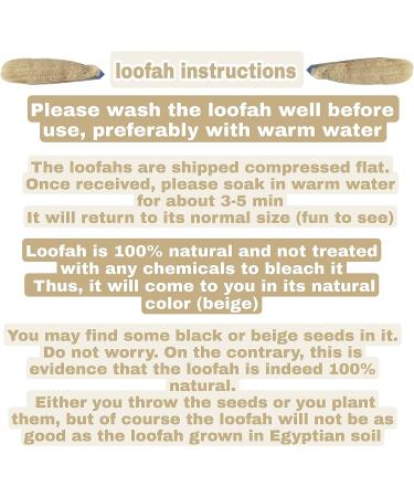 Brootsh Natural Egyptian Loofah - Large 23''-31.5'' Size with Acrylic Sign and Suction Cups | Exfoliates Skin, Reduces Cellulite | Beige - Buy Online on GoSupps.com