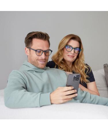 Opulize Blu - 2 Pack Blue Light Filter Reading Glasses with Cool Radio Share Hinges | Anti-Reflective Improve Sleep Gaming - BB5-13 +3.50 Diopters Black/Purple - Buy Online on GoSupps.com