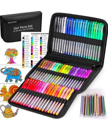 Soucolor Art Brush Markers Pens for Adult Coloring Books, 34