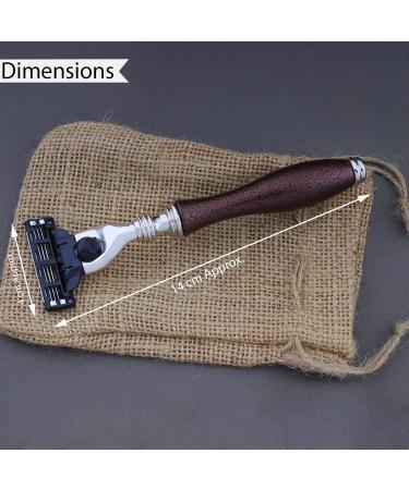 6 Pc Men's Grooming & Shaving Kit | 3 Edge Razor Badger Hair Brush Soap & Bowl | Perfect Gift for Him - Buy Online on GoSupps.com