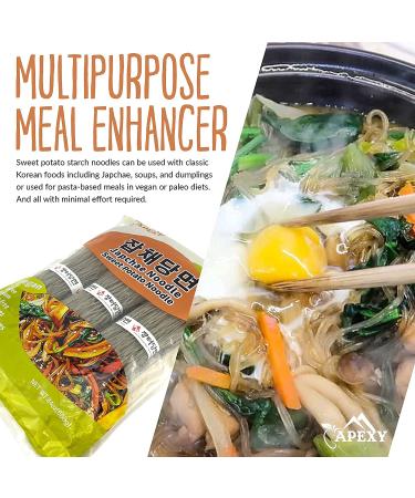 APEXY Sweet Potato Glass Noodles - Japchae Korean Vermicelli Pasta (24oz, Pack of 2) - Buy Online on GoSupps.com