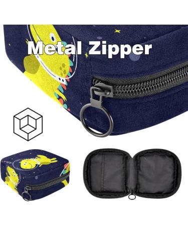 Beautiful Dinosaur Pilot Sanitarian Storage Bags - Large Menstrual Cup Pocket with Zipper Perfect for Period Inserts Panty Liners & Tampons - Multicolored & Ideal for Girls - Buy Online on GoSupps.com