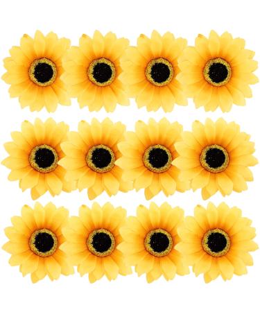 12 Pieces Sunflower Hair Clips Alligator Pins Accessories 3.9 inches for Wedding Party Boho Beach Photography Christmas Decorations