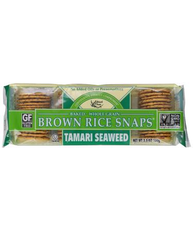 Edward & Sons Baked Whole Grain Brown Rice Snaps Tamari Seaweed 3.5 oz (100 g)