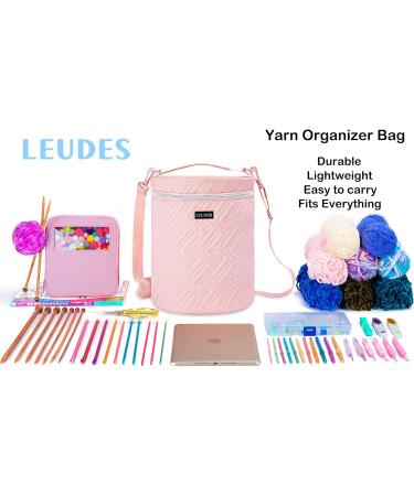 Leudes Crochet Tote - Water Resistant Yarn Storage Organizer - Pink - Buy Online on GoSupps.com