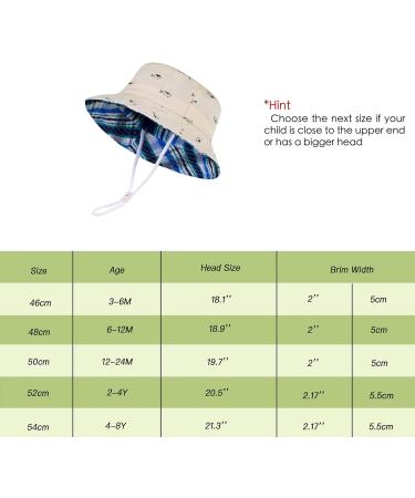 LANGZHEN Beach Sun Protection Hat for Baby Girls - Adjustable Toddler Kids Wide Brim Play Hat with Chin Strap - Beige, Fish Design - 6-12 Months - Buy Online on GoSupps.com