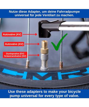 3 Pack Bicycle Valve Adapter for Dunlop & Sklaverand to Schrader | Presta Converter | DV + SV to AV | Wheel Valve Adapters - Buy Online on GoSupps.com
