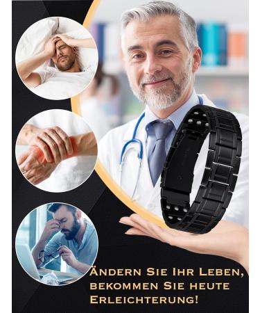 Buy Jeracol Men's Titanium Steel Magnetic Bracelet - 3500 Gauss Healing Bracelet with Adjustable Fit & Gift Box - Buy Online on GoSupps.com