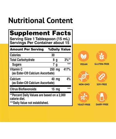 American Health Ester-C 250mg with Citrus Bioflavonoids - 8 Fl Oz Berry Flavor - Buy Online on GoSupps.com