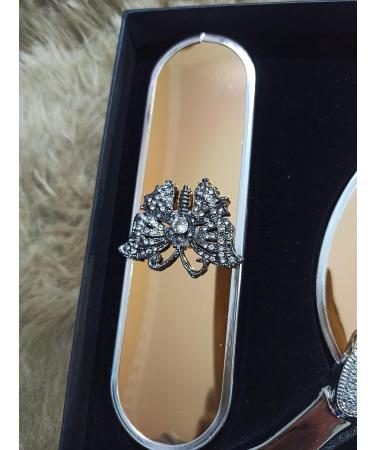 Vintage Antique Makeup Vanity Mirror Comb Hair Brush Set | Gold Hand Face Beauty Mirror | Antique Vanity Set - Buy Online on GoSupps.com