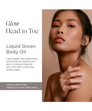 Liquid Green Body Oil - Intensive Hydration & Radiance | Antioxidant Vegan All Skin Types - 3.4 Oz International Shipping - Buy Online on GoSupps.com
