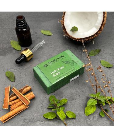 Simply Vedic Holy Basil/Tulsi 6-Pack Soap Bar - Hand-Made Gift Set with Essential Oil for Body, Hand, and Face - Ideal for Men & Women (3.5 Oz. X 6) - Buy Online on GoSupps.com