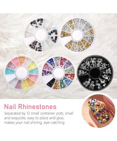 Pinkiou 47 Pcs Nail Art Tool Kit - Brushes, Dotting Pens, Foil Strips, Manicure Tape, Rhinestones | Nail Painting Set - Buy Online on GoSupps.com