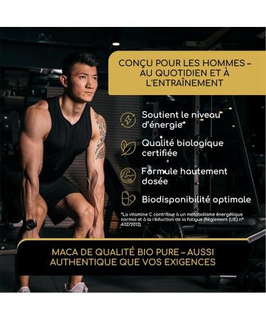Maca Noire BIO du P rou - Haute concentration 12 800 mg Maca Noire du P rou par Jour ( quivalent 3 200 mg) - R gulateur Hormonal D tente nergie - 180 G lules - Avec vitamine C - sans OGM - Buy Online on GoSupps.com