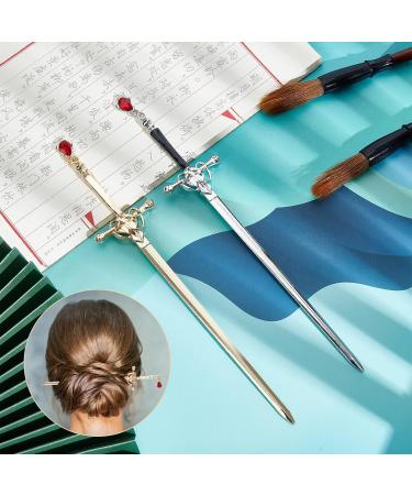 WEBEEDY 4 Pieces Retro Sword Hair Sticks Metal Sword Hair Chopstick for Buns Chinese Style Hair Pin Sword Hair Sticks with Tassel for Long Hair Hair Accessories Style 02 - Buy Online on GoSupps.com
