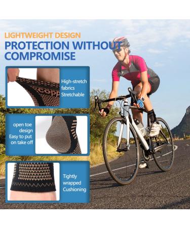 Copper Infused Compression Ankle Brace for Men & Women - Pain Relief & Protection for Plantar Fasciitis, Sprained Ankle, Achilles Tendonitis - Size Medium - Buy Online on GoSupps.com