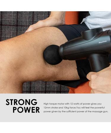 Maxfree Massage Gun for Neck & Back - Deep Tissue Percussion Muscle Massager for Athletes - EM-12 (Black) - Buy Online on GoSupps.com