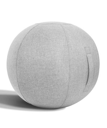 Nanspring Balance Training Exercise Ball Pilates Yoga Sitting Ball Chair for Office Home Stability Fitness Ergonomic Posture Activating Balance Ball Chair with Handle & Cover, Light Gray 25"x25" Light Gray