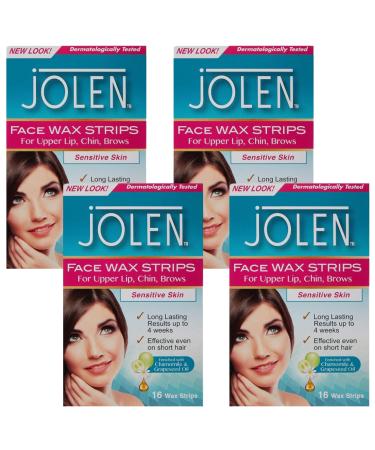 Face Wax Strips For Sensitive Skin 4 Pack Hair Removal Strips For Lips Chin & Eyebrows (64 Strips)