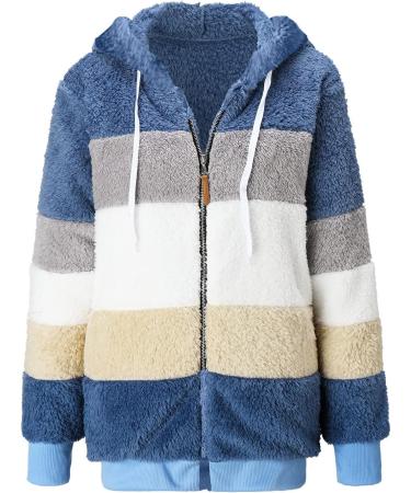 Shop Hanxiulin Women's Fleece Plush Jacket - Fluffy Warm Zippered Hooded & Quilted for Ultimate Comfort - Buy Online on GoSupps.com