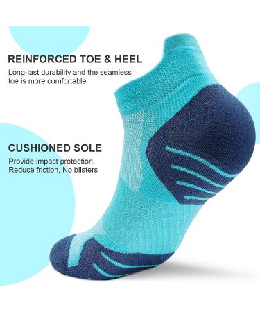 PAPLUS Women's Ankle Compression Running Socks 6-Pack - Cushioned Athletic Socks with Arch Support - Large-X-Large - Buy Online on GoSupps.com
