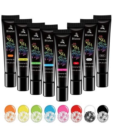 Premium Bute Nail Stamping Set - 12 Templates & 8 Gel Colors for Stunning Nail Art - UV Stamping Gel Included - Buy Online on GoSupps.com