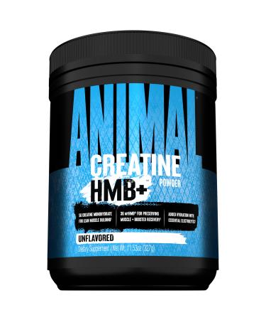 Animal Creatine HMB Powder 3g myHMB + 5g Creatine with Electrolytes for Recovery & Daily Energy Unflavored 30 Servings