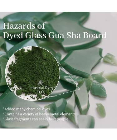 Gua Sha Facial Tool - Natural Jade Stone Guasha Board for SPA Acupuncture Therapy Trigger Point Treatment - Green Azure - Buy Online on GoSupps.com