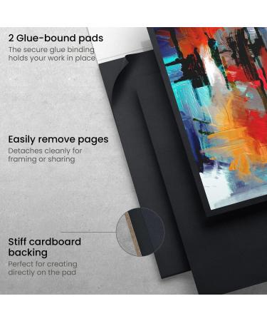 Arteza Acrylic Pad 6x6 Inches, Black, 246 lb - Pack of 2 | Art Supplies for Acrylic, Oil Painting & Drawing - 16 Sheets Each - Buy Online on GoSupps.com