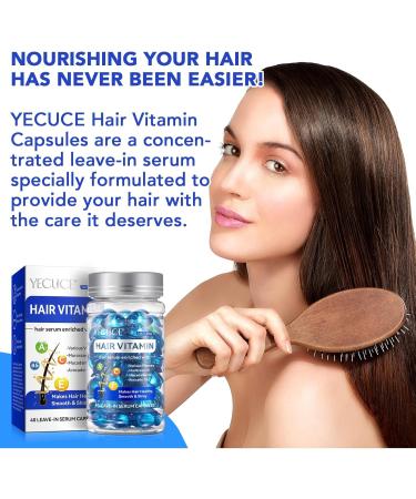 S rum de Vitamin pour Cheveux Secs et Abim s Capsules de S rum de Traitement Capillaire avec Huile Argan Huile Avocat Vitamine A C E Pro Vit.B5 pour R parer et Soin des Cheveux - 40 Bleu - Buy Online on GoSupps.com