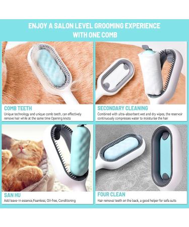 4-in-1 Cat Brush with Water Tank | Darryy Multifunctional Animal Hair Removal Comb for Cleaning Massaging & Grooming - Buy Online on GoSupps.com