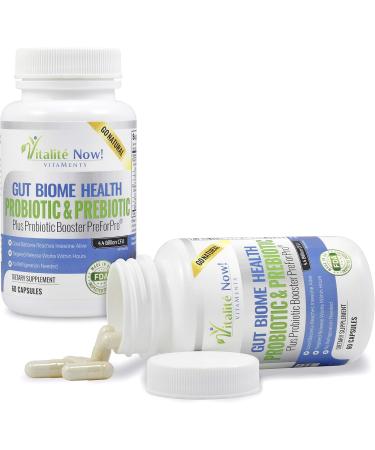 Premium Probiotic plus Ultimate Prebiotic - Gut Biome Builder & Restoration - 4.4 Bn CFU - Best for Women & Men - Bacteria Reaches Intestine within Hours - No Refrigeration - Bacillus Subtilis - Buy Online on GoSupps.com