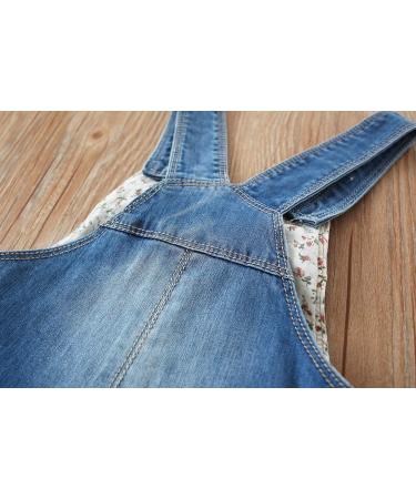 KIDSCOOL SPACE Baby&Little Girls Flower Embroidered Denim Overalls 12-18 Months Blue-2174 - Buy Online on GoSupps.com