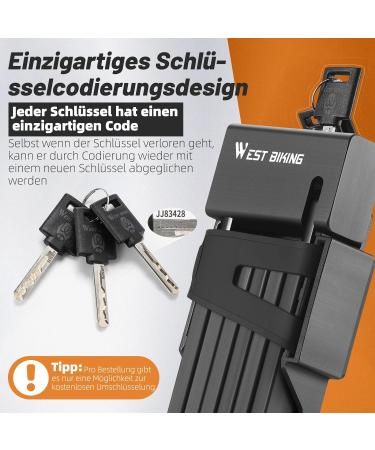 Buy Hongyea Folding Lock - 100cm High-Safety Bicycle Lock with Bracket & 3 Keys for E-Bikes Scooters MTB and Motorcycles - Buy Online on GoSupps.com