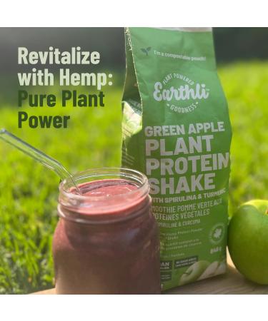 Earthli Green Apple Plant Protein Shake (846g) | Hemp Based Superfood | 20g Protein & 7g Fibre | Keto Friendly Non-GMO No Added Sugar | Vegan Plant-based Protein Powder | Nutritional Shake - Buy Online on GoSupps.com