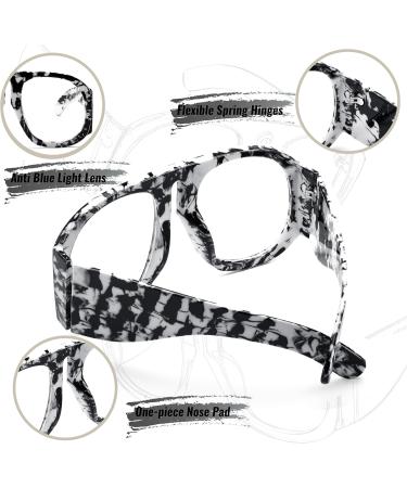 FEISEDY Oversized Blue Light Blocking Glasses for Men & Women - Big Plastic Aviator Frame Clear Lens B2371 Black Leopard - Ideal for Computer Use - Buy Online on GoSupps.com