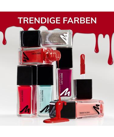 Manhattan Last & Shine Nail Polish - Dynamic Red | 10 Days Hold | Be My Baby 630 - 10ml - Buy Online on GoSupps.com