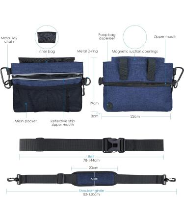 BriFit Dog Treats Bag - Magnetic Lock Feces Bag Holder Adjustable Belt & Dwellbag (Blue) - Perfect for Pet Owners - International Shipping Available - Buy Online on GoSupps.com
