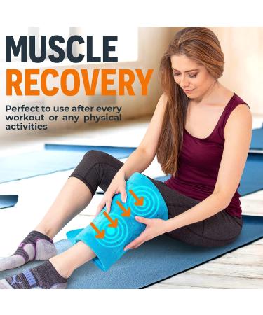 Cure Choice 3-in-1 Weighted Heating Pad with Massager - 12x24 Large Electric Heat Pad for Back Pain Relief, Cramps - 3 Heat & 3 Massage Settings - Ultra Soft Heat Pad (Blue) - Buy Online on GoSupps.com