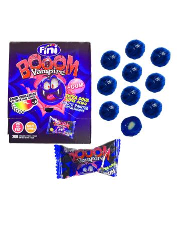119 80 /KG Vampire BOOM CHEWING GUM 10-PACK Sour with raspberry filling BLUE-COLORING tongue
