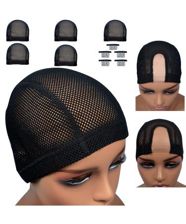 Highshion 5pcs Spandex Mesh Dome Wig Cap For Making wig, Comfortable, Stretchable,Breathable And Elastic Dome Mesh Cap big holes, Dome caps for men women (1)