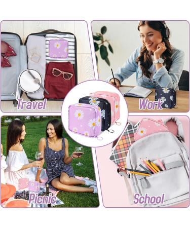 KALIONE 3 Pack Sanitary Napkin Storage Bag | Reusable Menstrual Cup Pouch for Women | Daisy Print | Portable & Zippered | Ideal for Office, School, Travel - Buy Online on GoSupps.com