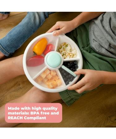 GoBe Kids Large Snack Spinner Bundle - Mint Green | Reusable 4 Compartment Snack Container with Hand Strap, Sticker Sheet | BPA/PVC Free, Dishwasher Safe | No Spill Leakproof Design - Buy Online on GoSupps.com