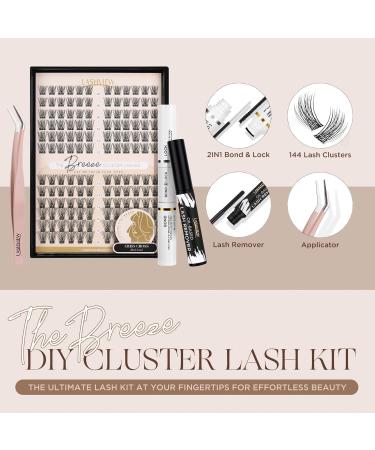 Shop LASHVIEW DIY Lash Extension Kit - 144 Pcs Waterproof Cluster Lashes with Bond & Seal Mascara Brush & Glue Remover for Stunning At-Home Extensions - Buy Online on GoSupps.com
