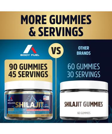 A1 Body Fuel Gummies Gold Resin Extract with Fulvic Acid Sugar-Free Supplement for Energy Vitality & Immune Support Vegan Non-GMO 90 Count 45 Day Supply for Men & Women - Buy Online on GoSupps.com