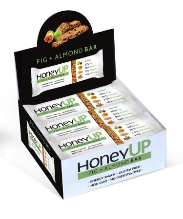 HoneyUp Fig & Almond bar Display Box 12 bars x 40g (Total: 480g) Almond 12 bars (Fig & Almond)